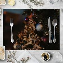 XXL kalėdiniai kilimėliai, 2 vnt., skalbiami, Kalėdų eglutės dekoracijos, kilimėliai, karščiui atsparūs virtuvės stalo kilimėliai, 32 x 42 cm