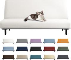 YEMYHOM Futon dangtelis, žakardinio dizaino, didelio tempimo, neslystanti baldų apsauga su elastingu dugnu (Futon, balta)
