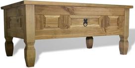 yorten Kavos staliukas Svetainės staliukas Sofos staliukas Meksikos stilius Kietos pušies Corona 100 x 60 x 45 cm (ilgis x plotis x aukštis) Ruda su stalčiumi