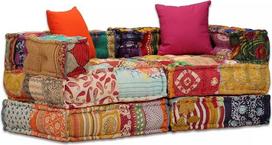 ZEYUAN 2 sėdimų vietų modulinė pufas, sofa, maža sofa, sofa miegamasis, relaksacinė sofa, sofa, paauglių kambarys, Patchwork audinys