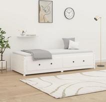 ZEYUAN Dienos lova, sofa lova, sofa su miego funkcija, sofa lova, sofa lova, sofa lova, sofa lova, dienos lova, sofa lova, sofa lova, jaunimo lova, balta 90 x 200 cm, pušies masyvas
