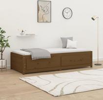 ZEYUAN Dienos lova, sofa lova, sofa su miego funkcija, sofa lova, sofa lova, sofa lova, sofa lova, dienos lova, sofa lova, sofa lova, jaunimo lova, medaus rudos spalvos, 90 x 200 cm, pušies masyvas