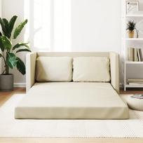 ZEYUAN Grindų sofa su miego funkcija, kreminė, 112 x 174 x 55 cm, dirbtinė oda, poilsio sofa, sofos ir kušetės, poilsio sofa, sofa svetainei - 353974
