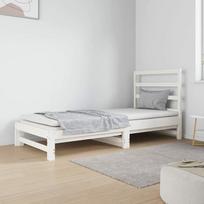 ZEYUAN Išskleidžiama dieninė lova, sofa lova, sofa lova, sofa lova, sofa lova, sofa lova, dieninė lova, sofa lova, sofa lova, sofa lova, sofa lova, sofa lova, jaunimo lova, balta, 2 x (90 x 190) cm, pušies masyvas