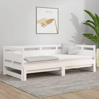 ZEYUAN Išskleidžiama dienos lova, sofa lova, miegamoji sofa, sofa lova, sofa lova, sofa lova, sofa lova, dienos lova, sofa lova, sofa lova, jaunimo lova, balta pušies masyvo 2 x (80 x 200) cm