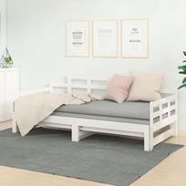 ZEYUAN Išskleidžiama dienos lova, sofa lova, sofa lova, sofa lova, sofa lova, sofa lova, sofa lova, dienos lova, sofa lova, sofa lova, jaunimo lova, balta pušies masyvo 2 x (90 x 200) cm