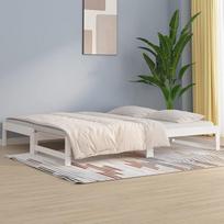 ZEYUAN Išskleidžiama dienos lova, sofa lova, sofa lova, sofa su miego funkcija, sofa lova, sofa lova, sofa lova, sofa lova, dienos lova, sofa lova, jaunimo lova, balta 2 x (90 x 190) cm, pušies masyvas