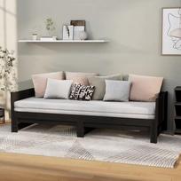 ZEYUAN ištraukiama dienos lova, sofa lova, sofa su miego funkcija, sofa lova, sofa lova, sofa lova, sofa lova, sofa lova, dienos lova, sofa lova, jaunimo lova, juoda pušies masyvas 2 x (90 x 200) cm