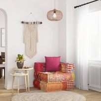 ZEYUAN Modulinis pufas su pagalvėle, sofa, maža sofa, sofa, miegamasis, sofa, paauglių kambarys, relaksacinė sofa, Patchwork audinys