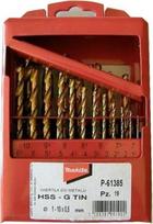 Makita TITANIUM DRILL BIT SET HSS-G TIN 19pcs 1-10mm