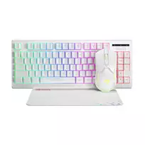Marvo CM310 3-in-1 Gaming Combo – Klaviatūros, pelės ir pelės kilimėlio rinkinis, baltas