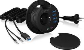 Raidsonic ICY BOX IB-HUB1430 socket-outlet Black