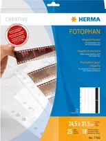 HERMA 7760 nuotraukų negatyvų ir skaidrių saugojimo dėklas 25 puslapiai Negatyvų saugojimo lapas