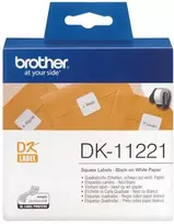 Brother Brolis | DK-11221 kvadratinė popierinė etiketė | Baltas | DK | 23 mm