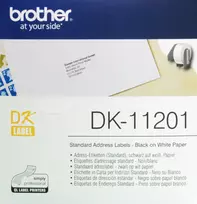 Brother Brolis | DK-11201 standartinės adresų etiketės | Juodas, Baltas | DK | 29mm x 90mm