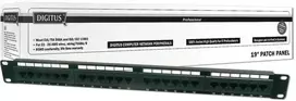 Assmann Electronic DIGITUS Patch Panel 19colių 24Port Cat5e STP neekranuotas montavimas apie LSA juodas RAL9005 be LSA dangtelio