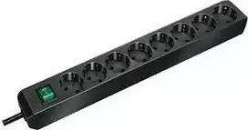 Brennenstuhl Eco-Line prailgintuvas, 8 xCEE 7/4, 1xCEE 7/7, mygtukas, 3m, apsauga nuo vaikų , juodas 1159300018 / GT-509