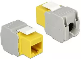 MODUŁ KEYSTONE GNIAZDO RJ45->LSA KAT.6 UTP DO PUSZKI MONTAŻOWEJ Geltonas DELOCK
