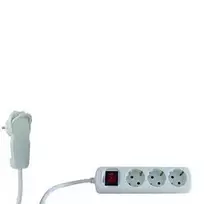 REV Multiple Socket Outlet 2m 3 kartus Plokščias kištukas w. jungiklis baltas