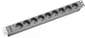 Maitinimo panelė 19 Bachmann, 9 xCEE 7/4 jacks, 1xCEE 7/7 2m, pilka / GT-52