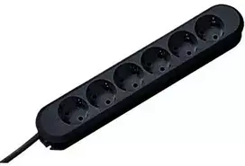 Bachmann lizdų juosta SMART 6 krypčių, juoda 1,5m, be jungiklio