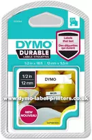 DYMO D1 Patvarus 12 mm x 5,5 M, Juodas ant Balto