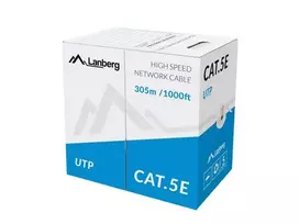 Kabelis FTP Lanberg LCF5-11CC-0305-S (F/UTP, RJ45 - F/UTP, RJ45 , F/UTP, 305m, 5e, pilka spalva)