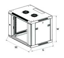 Extralink EX.7256- 12U 600x600 Juoda | Spinta stovas | montuojamas ant sienos