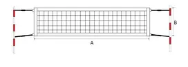 Papl. teniso tinklas POKORNY Econom 8,5x1m 2mm 1vnt.
