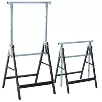 "HOMCOM" 2 x pastolių pakyla sulankstoma pakyla, reguliuojamo aukščio iki 200 kg plienas juodas 68 x 58 x 80-130 cm