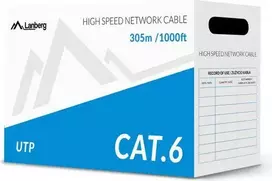 Lanberg Instaliacinis UTP kabelis, cat6, DRATAS, 305m (LCU6-10CC-0305-S)