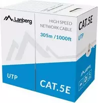 Lanberg Instaliacinis kabelis LAN UTP 100Mb/s 305m CCA Pilkas (LCU5-10CC-0305-S)