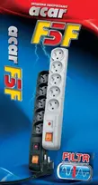 Galios juosta Acar F5 PRO viršįtampių 5 lizdai 5 m juoda (W0094)