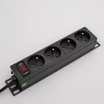 NETRACK 125-10-01 Netrack maitinimo paskirstymo blokas 10 1U, 230V/16A, 4xE, ALU