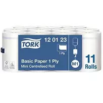 Popieriniai rankšluosčiai TORK Basic, 1 sl., 21,5 cm x 120 m, M1, 120123, balta sp.