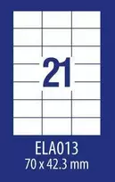 Lipnios etiketės Avery Europe, A4, 70x42.3mm, 21 etiketė lape, be rėmelio, 100 lapų, baltos spalvos