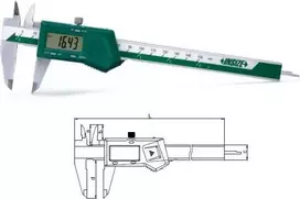 Insize Dydžio Maua elektroninis suportas su varžto matavimo diapazonu 0-150 mm / 0-6" (1108-150w)