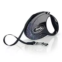 Flexi FLEXI Glam Splash Mistic pavadėlis, M TŚMA 5 m, juodas