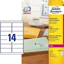 Avery Zweckform Skaidrios rašalinės etiketės 99.1x38.1mm 25 lakštų (L7563-25)