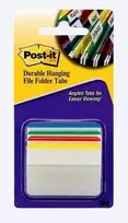 Indeksai 3M, Post-it, 50.8x38mm, spalvoti, plastikiniai, lenkti, kartotekiniams vokams (4x6) 0718-0