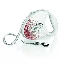 FLEXI Glam Splash Orient su Swarovski kristalais S - Dog Ištraukiamas švinas - 3 m - baltas