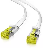 „Helos“ jungiamasis kabelis „Cat 6a Ultraflach U/FTP RJ45“ baltas 1m AWG32