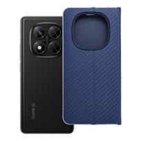 LUNA Book Carbon dėklas telefonui XIAOMI Redmi Note 14 PRO 5G / 14 PRO PLUS 5G mėlynas