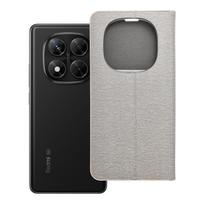 LUNA Book Gold dėklas telefonui XIAOMI Redmi Note 14 PRO 5G / 14 PRO PLUS 5G sidabrinis