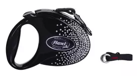 Flexi FLEXI Glam Splash Crystal pavadėlis, M TWE 5 m, juoda
