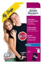 Avery Zweckform Lyginama folija spalvotiems audiniams A4 8 lapai perkėlimo folijos + 8 lakštai silikoninio popieriaus