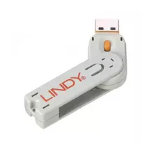 Lindy USB Priedas - Portų Blokatorius Raktas Nr. 40453/40463 ABS 18x75.16x12mm Oranžinis