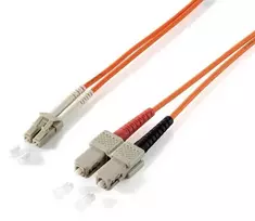 Equip Įrengti Kabelio optinį pataisą LC-SC Multimode Duplex OM1 1 m Oranžinė (254321)