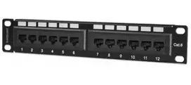 Intellinet tinklo sprendimai INTELLINET 10" Patchpanel 1HE 12-Port Cat6 UTP Juodas