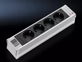 Rittal PSM Modulis elektros juostos kištukas Schuko 4 lizdai 250 mm Juodas (7856100)